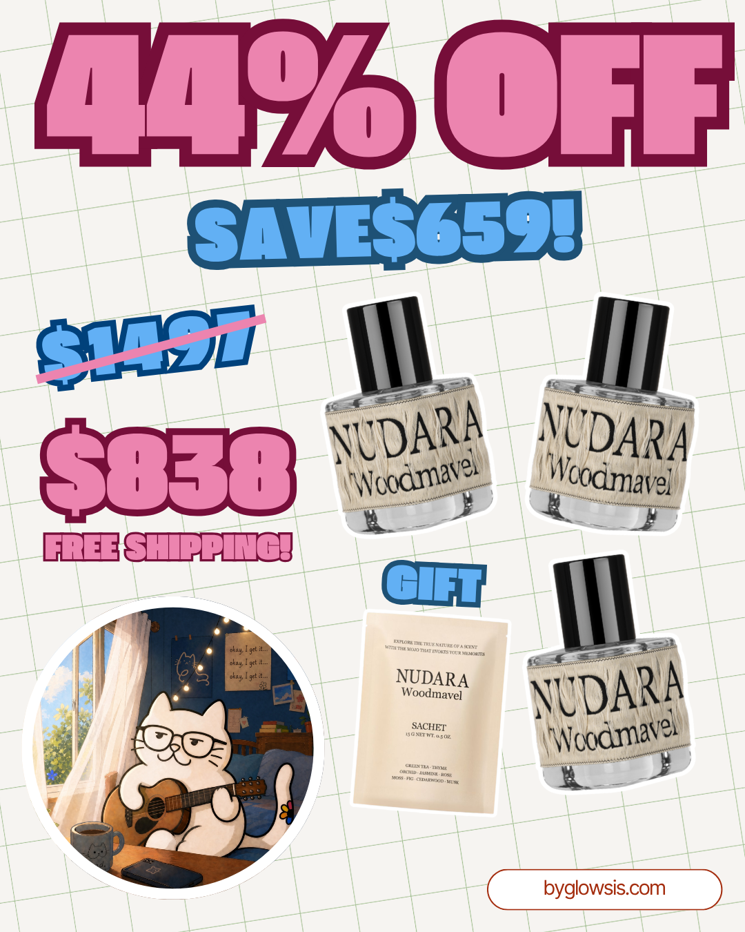 Cherry × NUDARA團購【Set C】韓國NUDARA香水 30ml × 3支